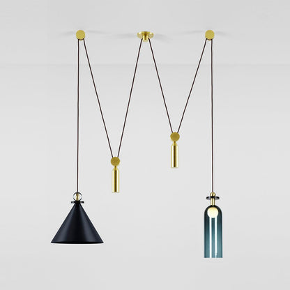 Modular Sculptural Ceiling Light with Adjustable Sections & Custom Finish Options for Dining Room Kitchen Living Room