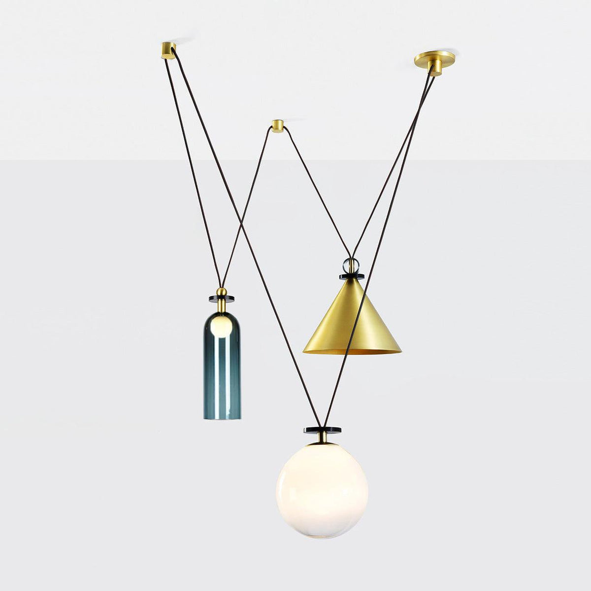 Modular Sculptural Ceiling Light with Adjustable Sections & Custom Finish Options for Dining Room Kitchen Living Room