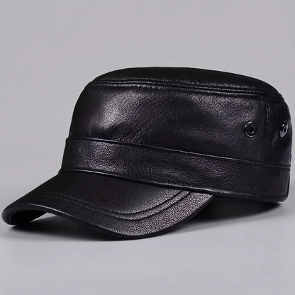 Sheepskin Cadet Cap | Structured Design with Short Brim | Stylish Headwear for Riders