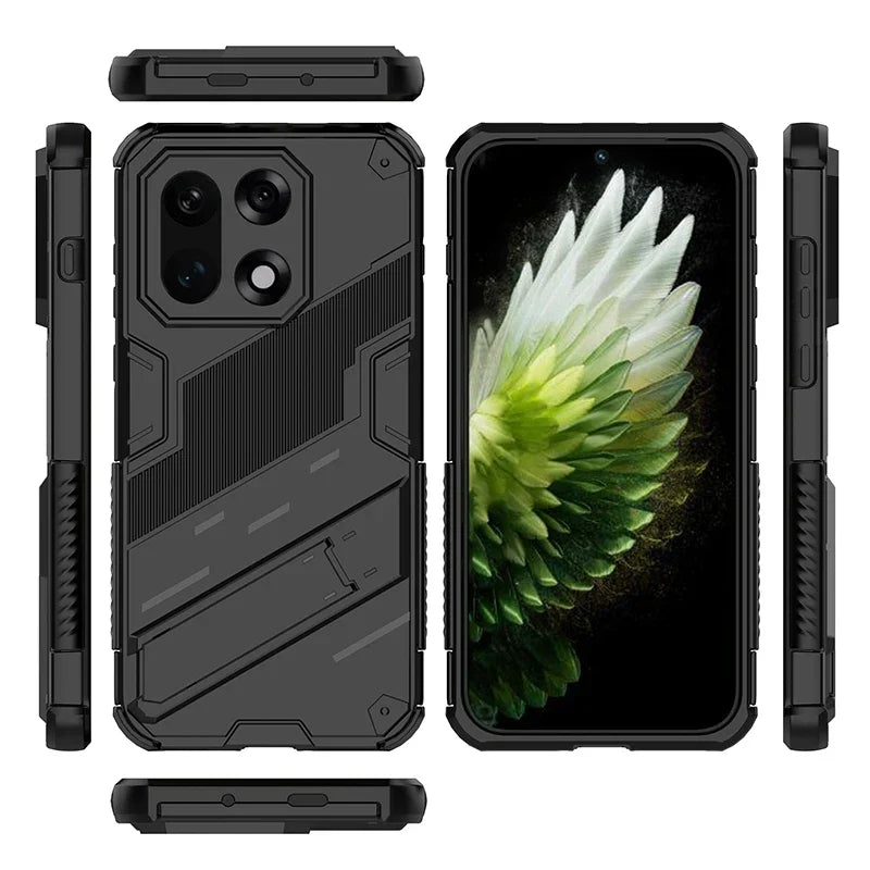 Reinforced Phone Case with Built-In Stand for OnePlus 15 13 12 11 10 Nord – Drop Protection Kickstand Cover Heavy Duty Shield