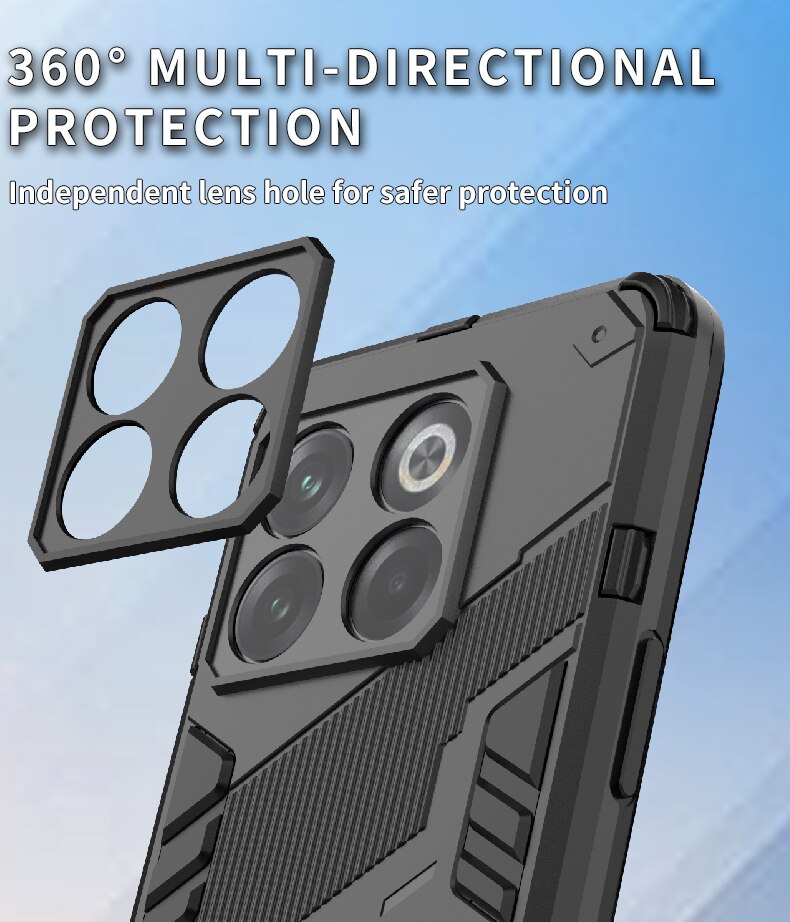 Reinforced Phone Case with Built-In Stand for OnePlus 15 13 12 11 10 Nord – Drop Protection Kickstand Cover Heavy Duty Shield