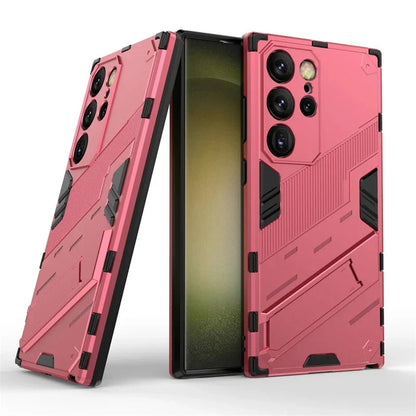 Rugged Protective Phone Case with Built-In Stand for Samsung Galaxy S21-S26 Series – Heavy-Duty Drop Defense, Camera Guard, Anti-Fingerprint