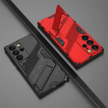 Rugged Protective Phone Case with Built-In Stand for Samsung Galaxy S21-S26 Series – Heavy-Duty Drop Defense, Camera Guard, Anti-Fingerprint