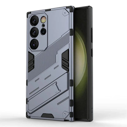 Rugged Protective Phone Case with Built-In Stand for Samsung Galaxy S21-S26 Series – Heavy-Duty Drop Defense, Camera Guard, Anti-Fingerprint