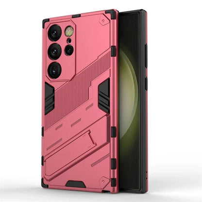 Rugged Protective Phone Case with Built-In Stand for Samsung Galaxy S21-S26 Series – Heavy-Duty Drop Defense, Camera Guard, Anti-Fingerprint