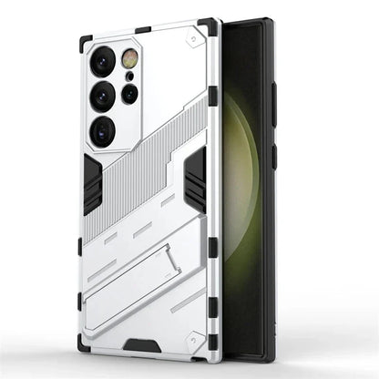 Rugged Protective Phone Case with Built-In Stand for Samsung Galaxy S21-S26 Series – Heavy-Duty Drop Defense, Camera Guard, Anti-Fingerprint