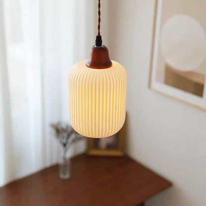 Ceramic Hanging Light Fixture White 9 Inch Diameter Adjustable Cord for Kitchen Island Dining Table Bedroom Restaurant Modern Farmhouse Styl