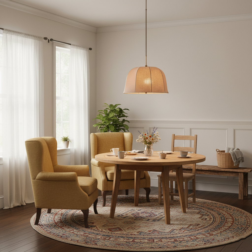 Fabric Drum Shade Ceiling Fixture 15 in Gold Metal Frame Height-Adjustable Drop Light for Dining Spaces Bedchambers Entryways Modern Farmhou