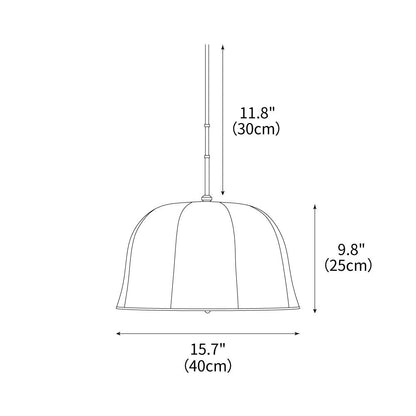 Fabric Drum Shade Ceiling Fixture 15 in Gold Metal Frame Height-Adjustable Drop Light for Dining Spaces Bedchambers Entryways Modern Farmhou