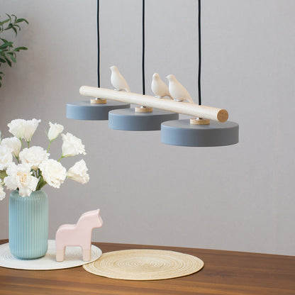 Pendant Light Fixture Bird Lamp Glass and Metal, Hanging Light for Dining Room, Adjustable Ceiling Light Fixture