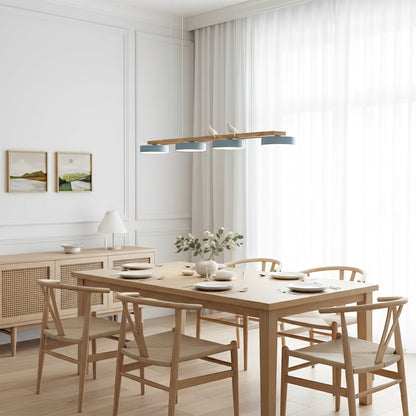 Linear LED Fixture with Bird Accents for Kitchen Island Dining Room 40 in Wooden Hanging Light 1400 Lumens Adjustable Modern Farmhouse Overh