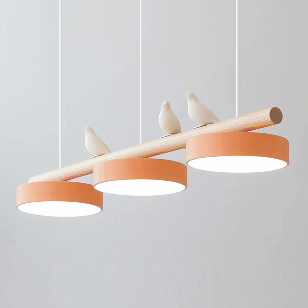 Sculptural Bird Ceiling Light 31 in with Movable Resin Accent LED Dimmable Metal Wood for Dining Room Bedroom Living Room Kitchen Modern Art