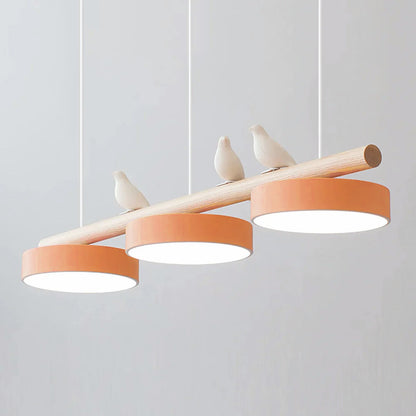 Sculptural Bird Ceiling Light 31 in with Movable Resin Accent LED Dimmable Metal Wood for Dining Room Bedroom Living Room Kitchen Modern Art
