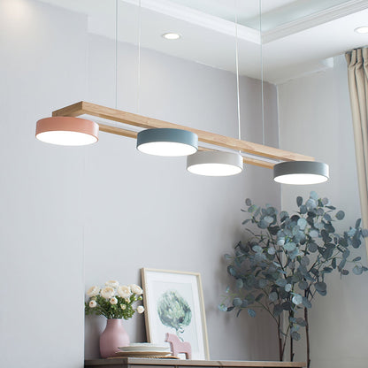 Linear LED Fixture with Bird Accents for Kitchen Island Dining Room 40 in Wooden Hanging Light 1400 Lumens Adjustable Modern Farmhouse Overh