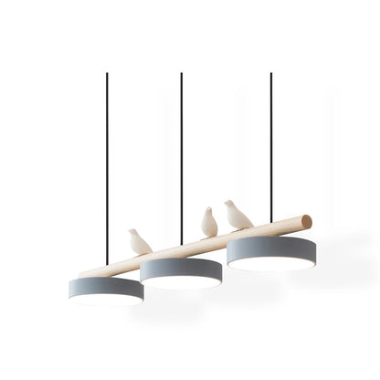 Sculptural Bird Ceiling Light 31 in with Movable Resin Accent LED Dimmable Metal Wood for Dining Room Bedroom Living Room Kitchen Modern Art