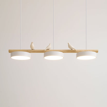 Sculptural Bird Ceiling Light 31 in with Movable Resin Accent LED Dimmable Metal Wood for Dining Room Bedroom Living Room Kitchen Modern Art