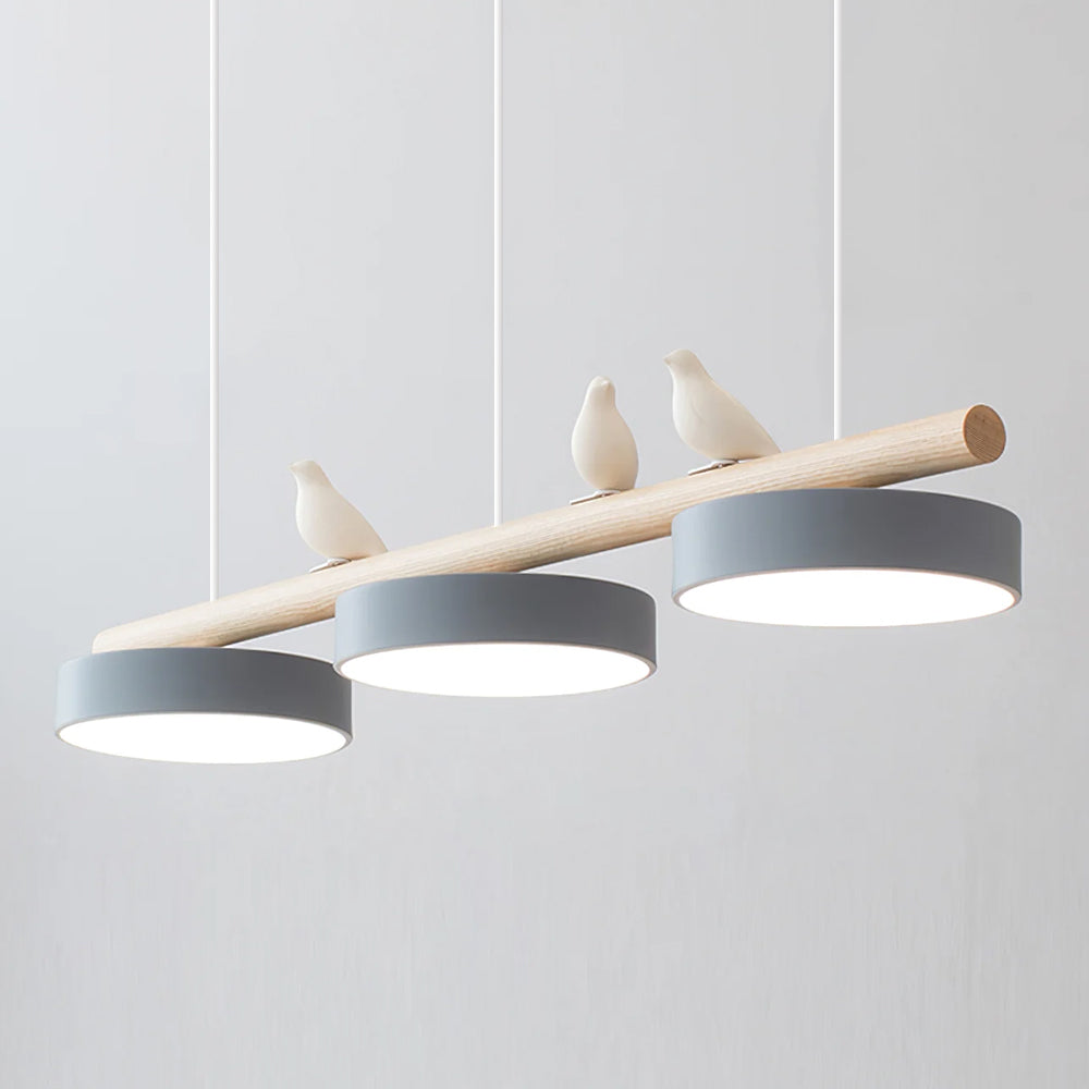 Bird Pendant Light with Adjustable Sculpture – Metal Wood Resin Modern Ceiling Lighting for Living Room Bedroom Dining Room – Dimmable LED