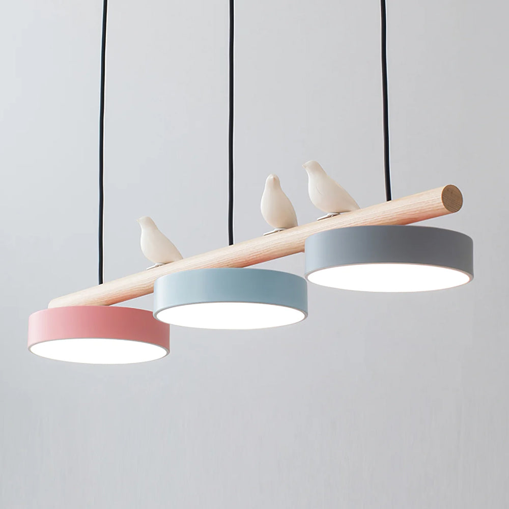 Sculptural Bird Ceiling Light 31 in with Movable Resin Accent LED Dimmable Metal Wood for Dining Room Bedroom Living Room Kitchen Modern Art