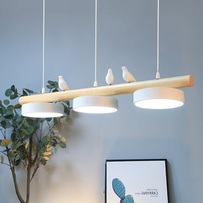 Sculptural Bird Ceiling Light 31 in with Movable Resin Accent LED Dimmable Metal Wood for Dining Room Bedroom Living Room Kitchen Modern Art