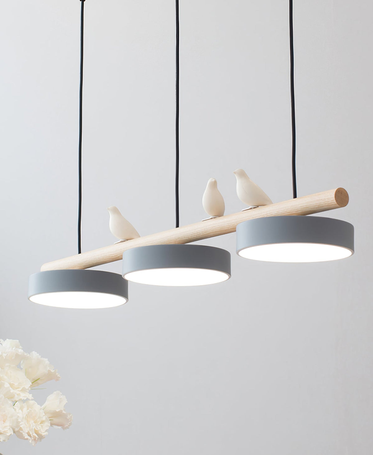 Sculptural Bird Ceiling Light 31 in with Movable Resin Accent LED Dimmable Metal Wood for Dining Room Bedroom Living Room Kitchen Modern Art