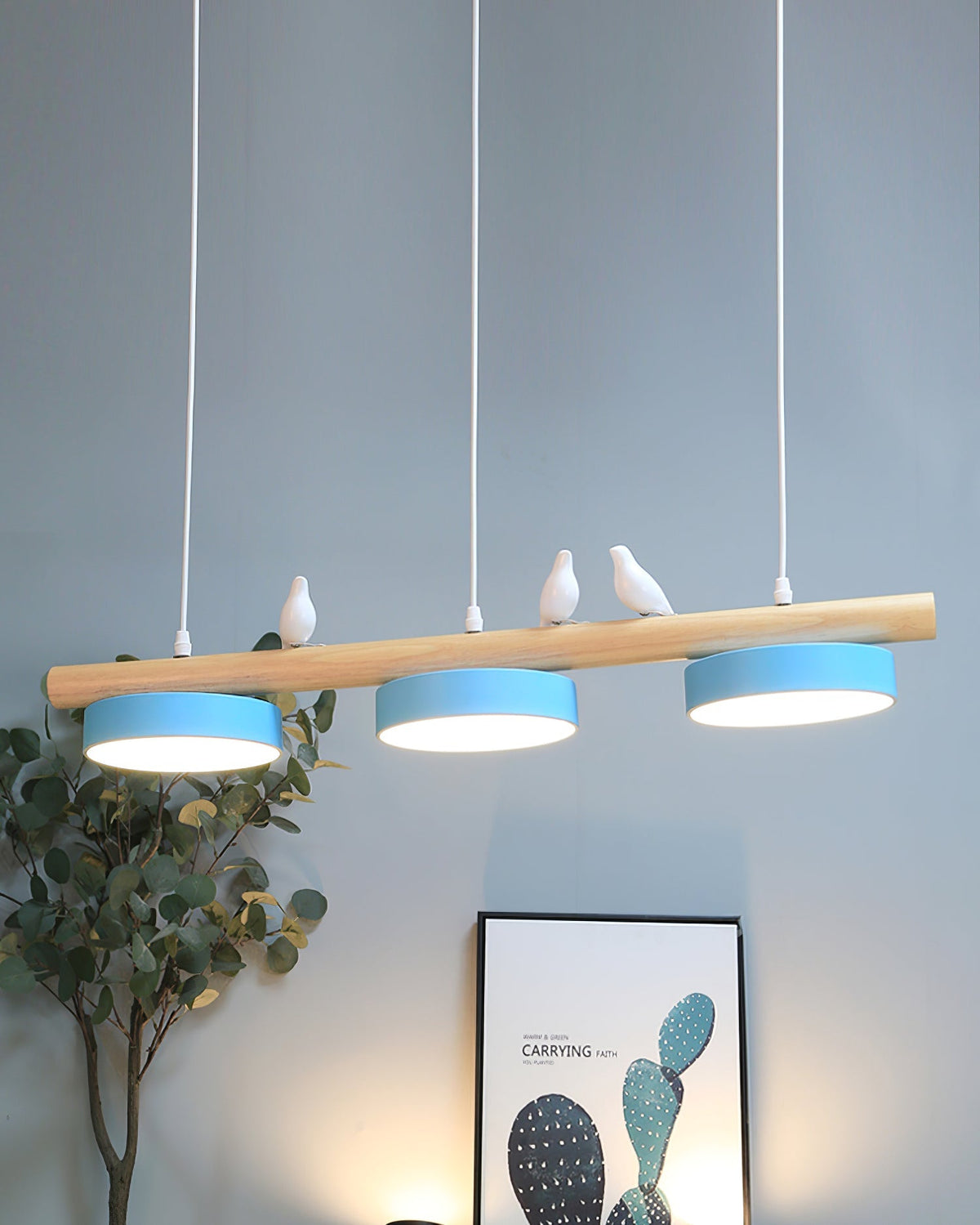 Sculptural Bird Ceiling Light 31 in with Movable Resin Accent LED Dimmable Metal Wood for Dining Room Bedroom Living Room Kitchen Modern Art
