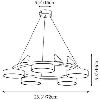 SiennaBird | Elegant Gold Modern Round Dining Room Chandelier