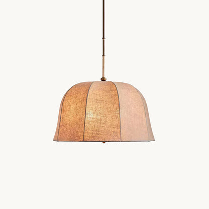 Fabric Drum Shade Ceiling Fixture 15 in Gold Metal Frame Height-Adjustable Drop Light for Dining Spaces Bedchambers Entryways Modern Farmhou