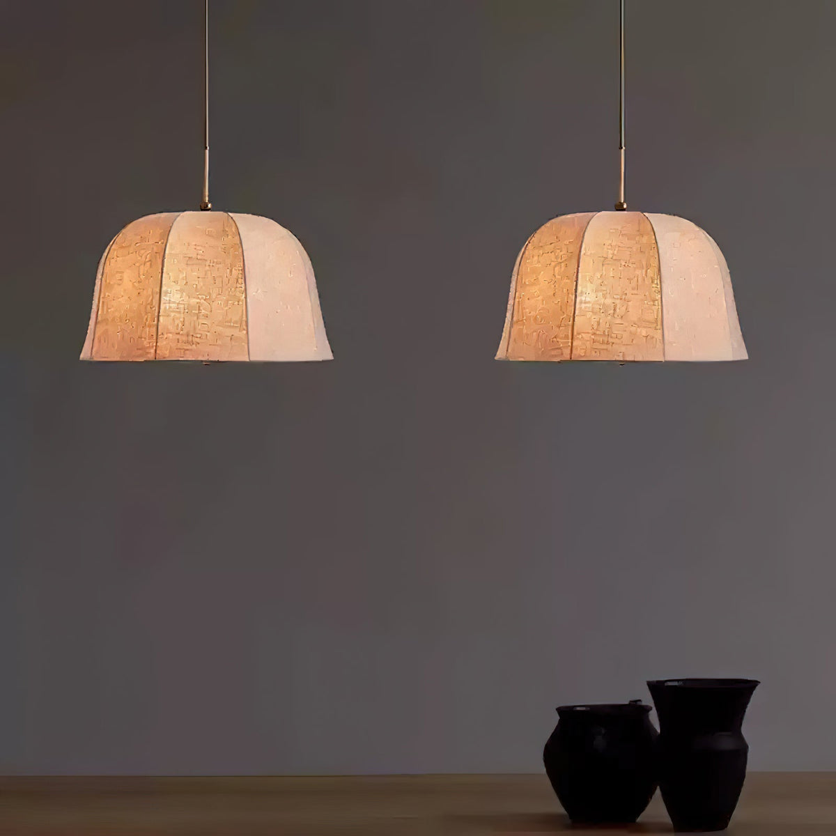 Fabric Drum Shade Ceiling Fixture 15 in Gold Metal Frame Height-Adjustable Drop Light for Dining Spaces Bedchambers Entryways Modern Farmhou