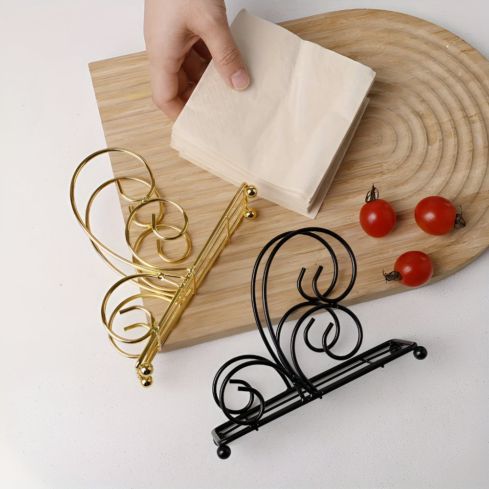 Sienna Napkin Holder for Table - Premium Iron, Space-Saving Design