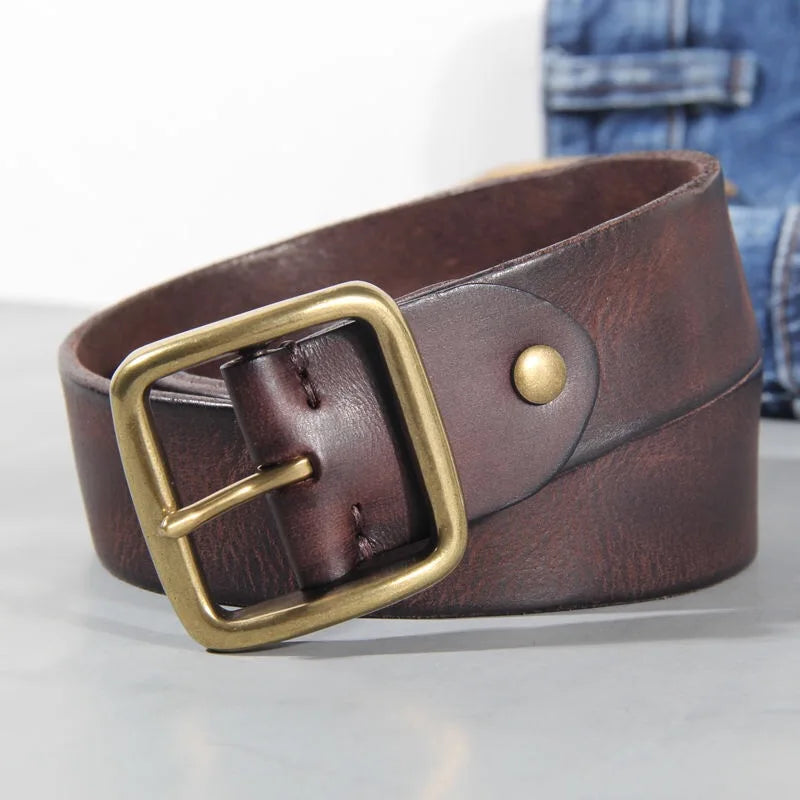 Sierra Collection | Leather Belt for Men with Solid Brass Buckle | Durable Accessory for Everyday Style