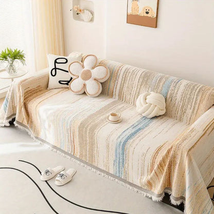 Sierra Sofa Cover - Premium Chenille, Color Striped Design