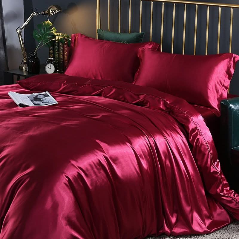 Silk Satin Bedding Collection | 4-Piece Set with Duvet Cover for Ultimate Comfort