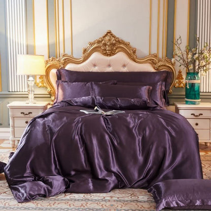 Silk Satin Bedding Collection | 4-Piece Set with Duvet Cover for Ultimate Comfort