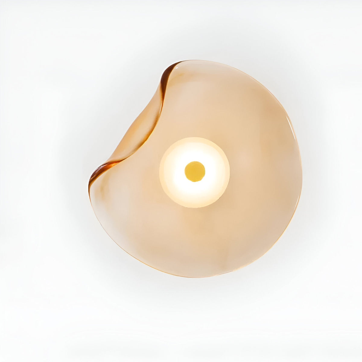 Curved Glass Wall Sconce with Warm White LED Up Down Light for Bedroom Living Room Hallway Modern Indoor Accent Lighting 10 Inch Tempered Gl