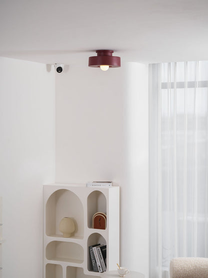 Sculptural Flush Mount Light 12 Inch Geometric Polymer Fixture E26 E27 for Bedroom Living Room Kitchen in Red Green Black