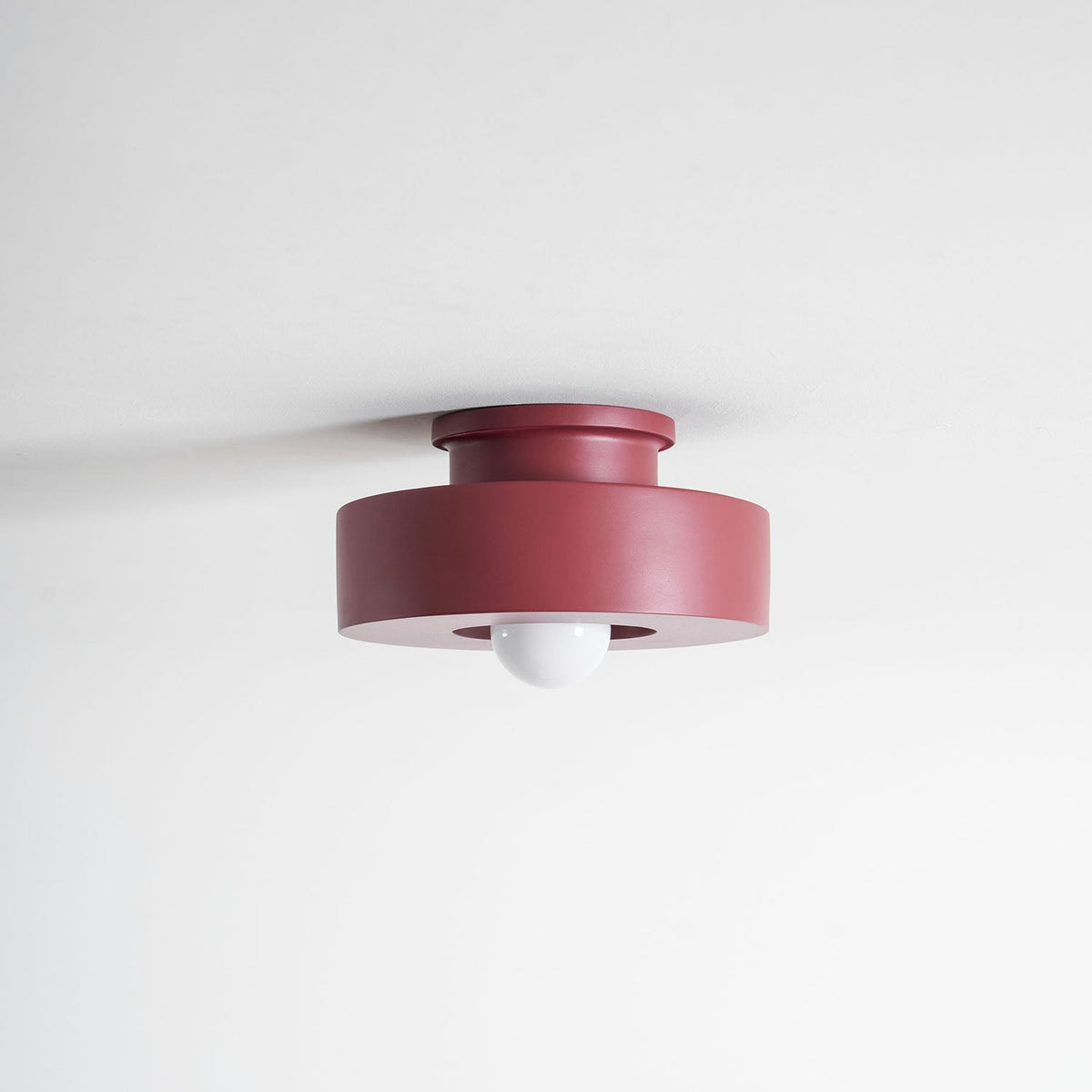 Sculptural Flush Mount Light 12 Inch Geometric Polymer Fixture E26 E27 for Bedroom Living Room Kitchen in Red Green Black