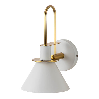 Adjustable Gooseneck Reading Sconce Metal Cone Shade Wall Light for Bedroom Hallway Nightstand Modern Mid-Century Bedside Downlight