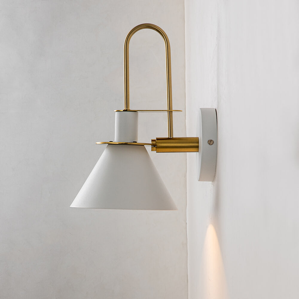 Adjustable Gooseneck Reading Sconce Metal Cone Shade Wall Light for Bedroom Hallway Nightstand Modern Mid-Century Bedside Downlight