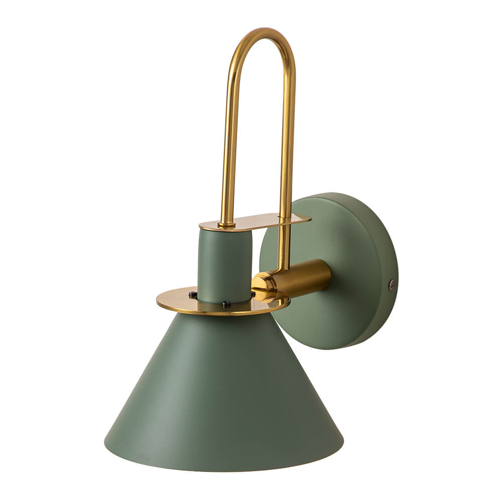 Adjustable Gooseneck Reading Sconce Metal Cone Shade Wall Light for Bedroom Hallway Nightstand Modern Mid-Century Bedside Downlight