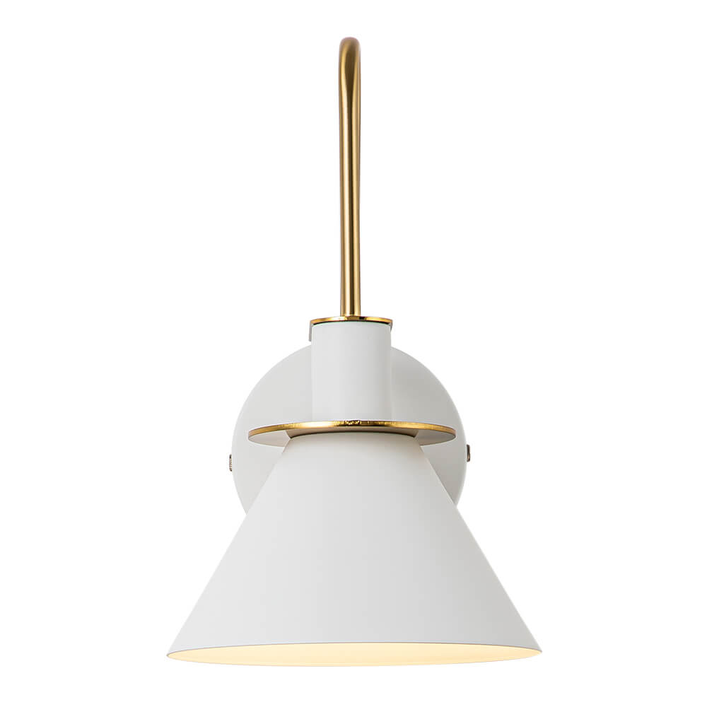 Adjustable Gooseneck Reading Sconce Metal Cone Shade Wall Light for Bedroom Hallway Nightstand Modern Mid-Century Bedside Downlight