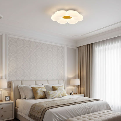 Flush Mount LED Ceiling Light 20 in Diameter Metal Acrylic Fixture for Bedrooms Dining Rooms Living Spaces Low Profile Modern Overhead Light