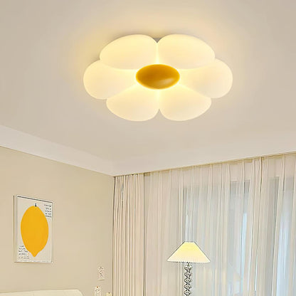 Flush Mount LED Ceiling Light 20 in Diameter Metal Acrylic Fixture for Bedrooms Dining Rooms Living Spaces Low Profile Modern Overhead Light