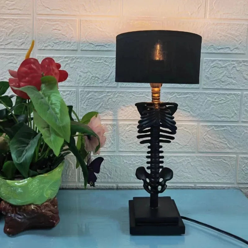 Skeleton Hand Table Lamp Gothic Skull Bedside Light Decorative Bone Art Sculpture Accent Lighting for Bedroom Office Living Room Halloween