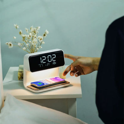 Digital Alarm Clock with Wireless Charging Pad – Modern Design