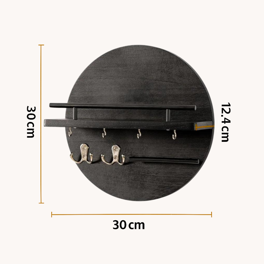 Eco-Friendly Wooden Key Holder | Stylish Wall Organizer with Hooks