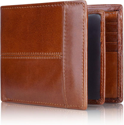 SlimArmor | RFID-Blocking Leather Bifold Wallet for Men with 16 Card Slots | Durable Design for Everyday Use
