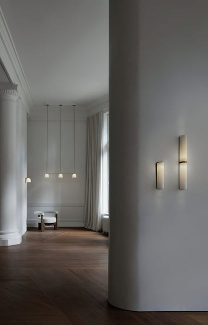 Glass Wall Sconce 2-Light Modern LED Fixture with Metal Frame for Bedroom Living Room Hallway