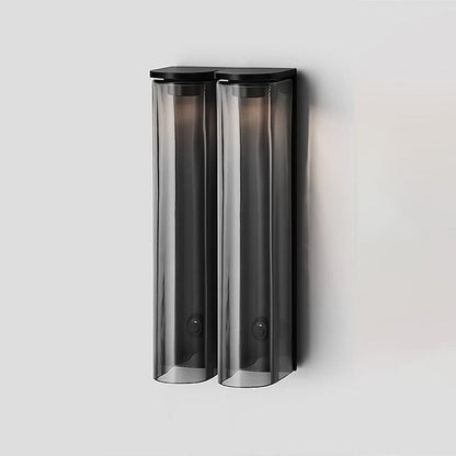Glass Wall Sconce 2-Light Modern LED Fixture with Metal Frame for Bedroom Living Room Hallway