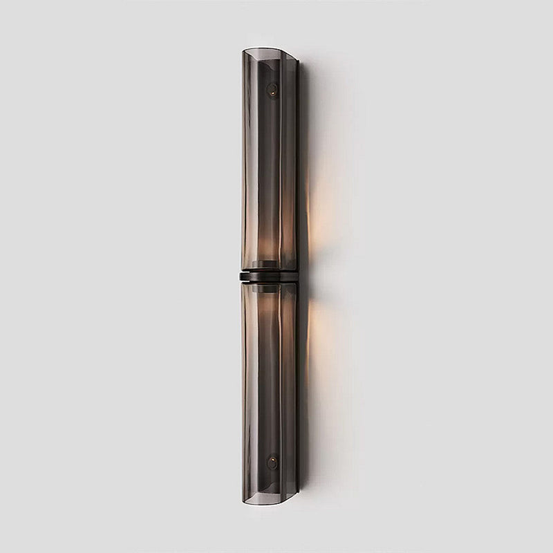 Glass Wall Sconce 2-Light Modern LED Fixture with Metal Frame for Bedroom Living Room Hallway