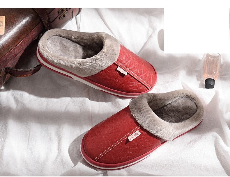 Waterproof Plush-Lined House Slippers with Anti-Slip Sole for Indoor & Outdoor Winter Comfort